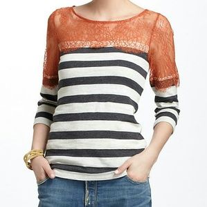 Anthropologie Lace and Lines Pullover
